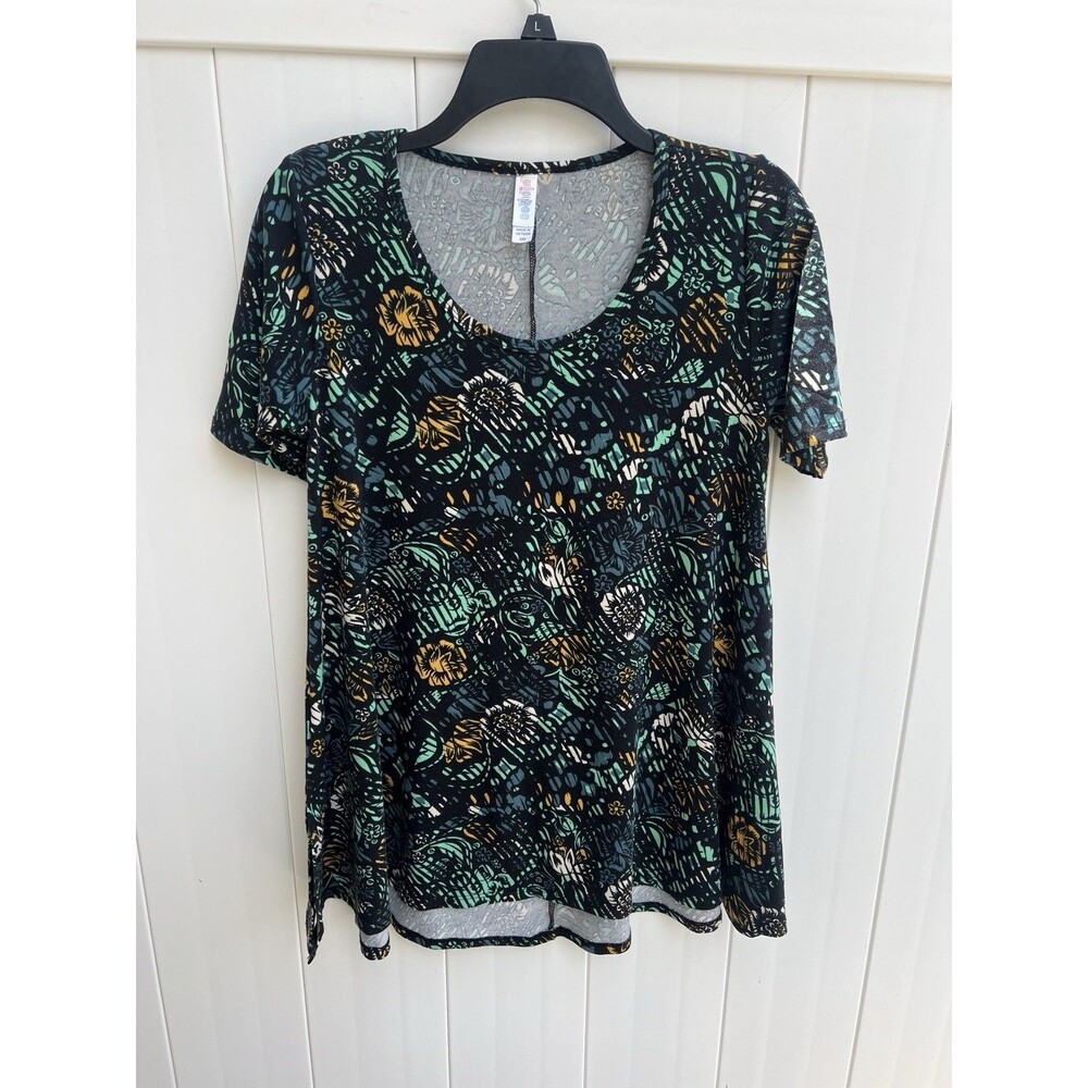 LuLaRoe T-Shirt Dress Women's XXS Short Sleeve Round Neck Floral Multicolor